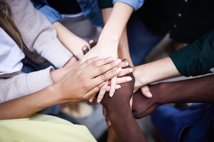 Team hand holding